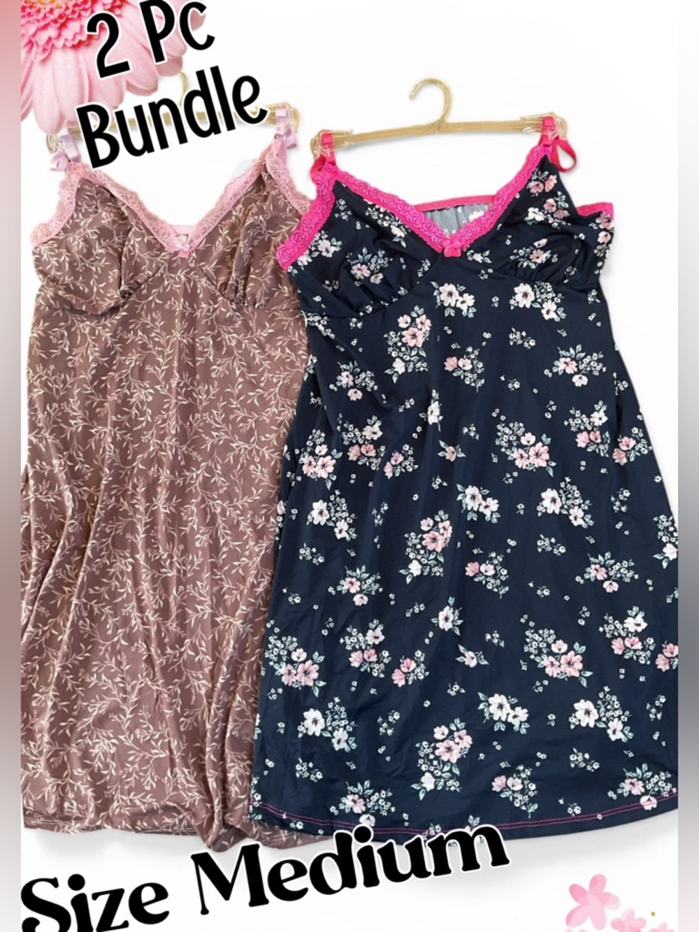 🌸2 Pc Bundle Chemise Nightshirts